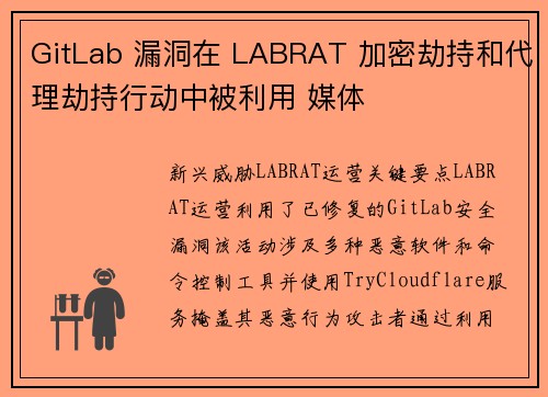 GitLab 漏洞在 LABRAT 加密劫持和代理劫持行动中被利用 媒体